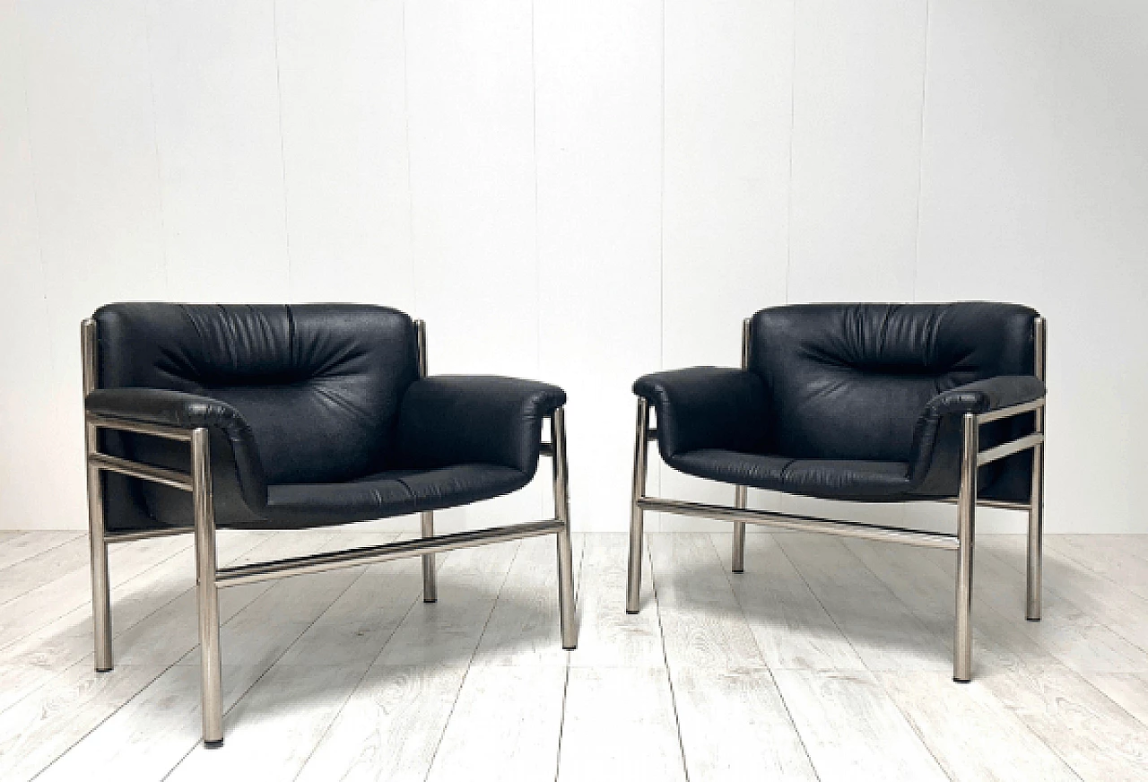 Pair of armchairs by Tito Agnoli for Cinova, 1970s 1