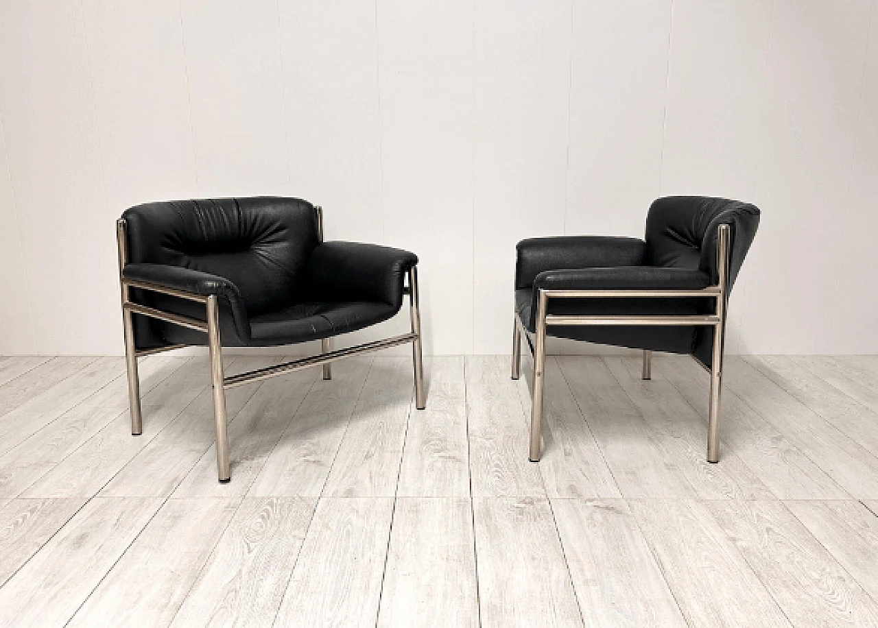 Pair of armchairs by Tito Agnoli for Cinova, 1970s 8