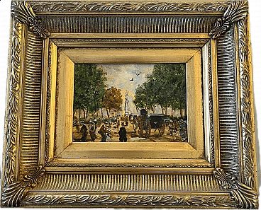 Turri, Parco Ducale di Parma, olio su tavola, inizio '900