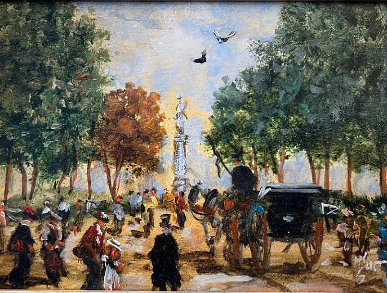 Turri, Parco Ducale di Parma, olio su tavola, inizio '900 4