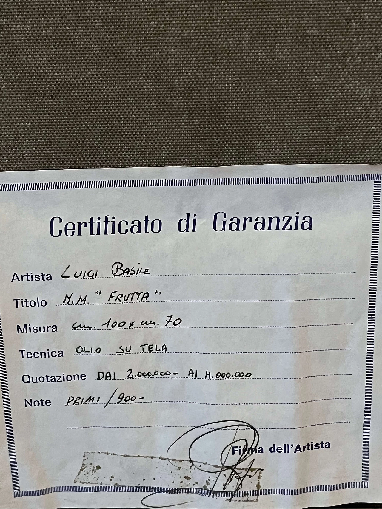 Luigi Basile, Frutta, olio su tela, inizio '900 7