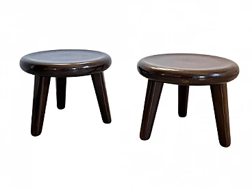 Pair of wood stools attributed to Vittorio Valabrega, 1940s