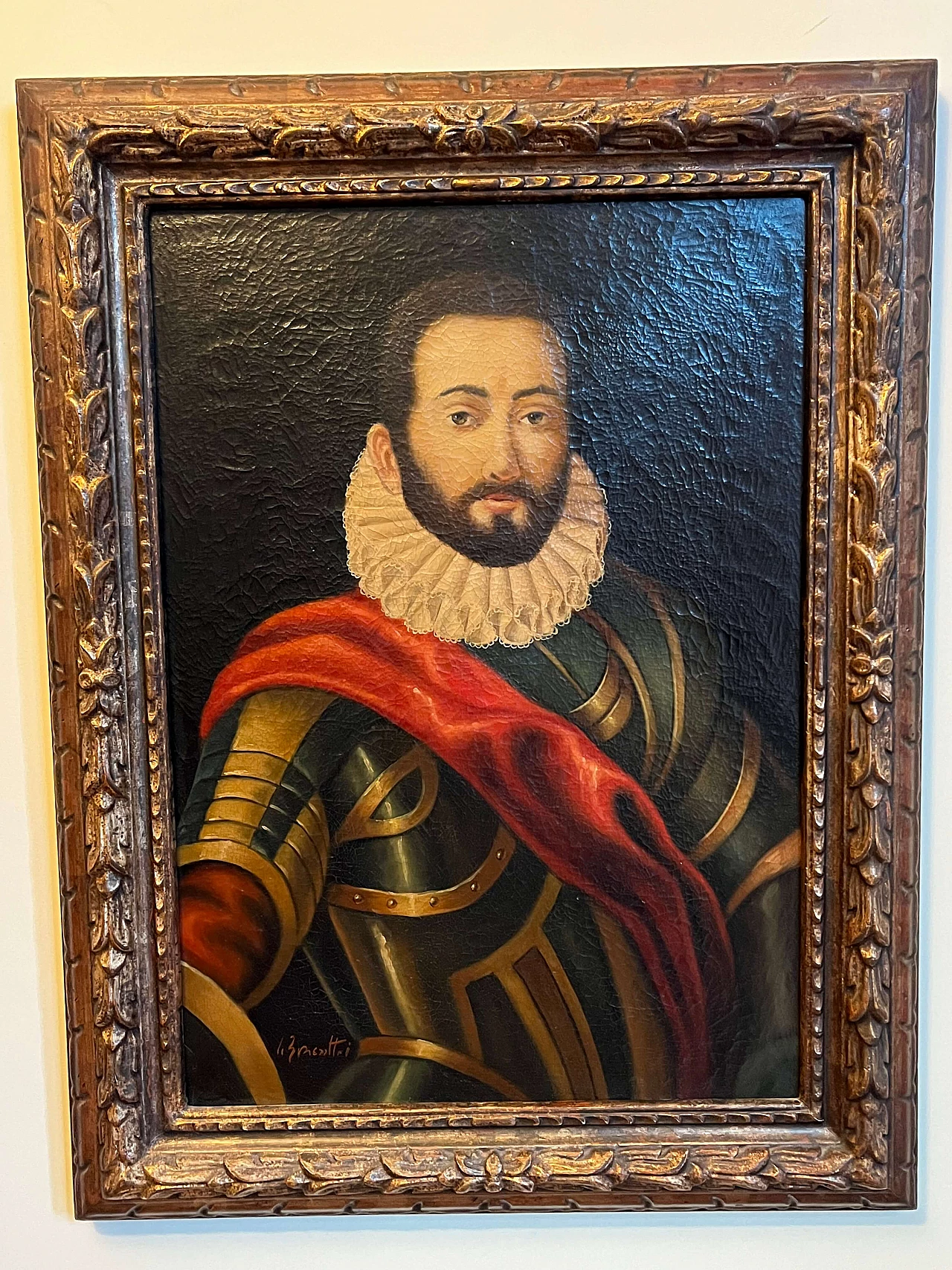 Dipinto nello stile del ritratto di Francesco Maria della Rovere duca di Urbino di Federico Barocci, olio su tela, anni '20 3