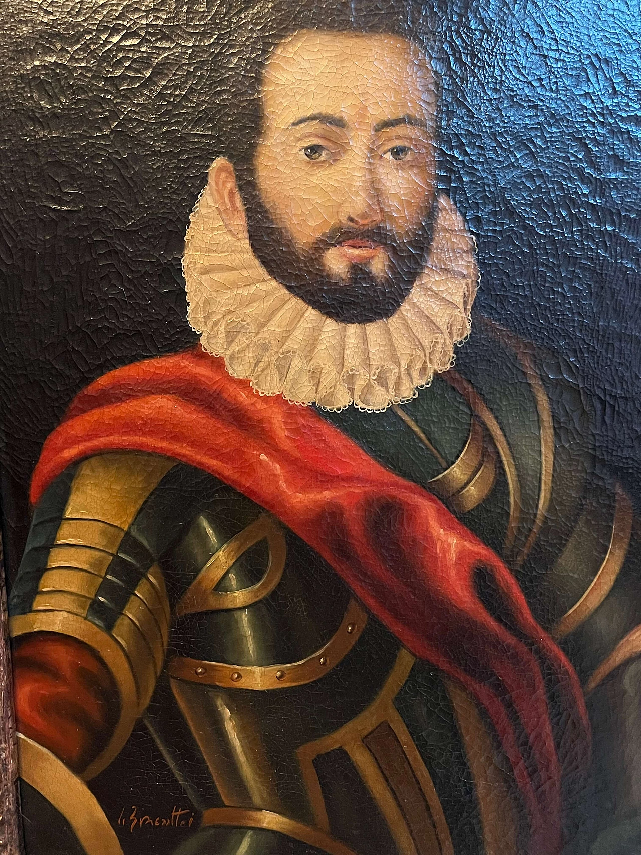 Dipinto nello stile del ritratto di Francesco Maria della Rovere duca di Urbino di Federico Barocci, olio su tela, anni '20 4