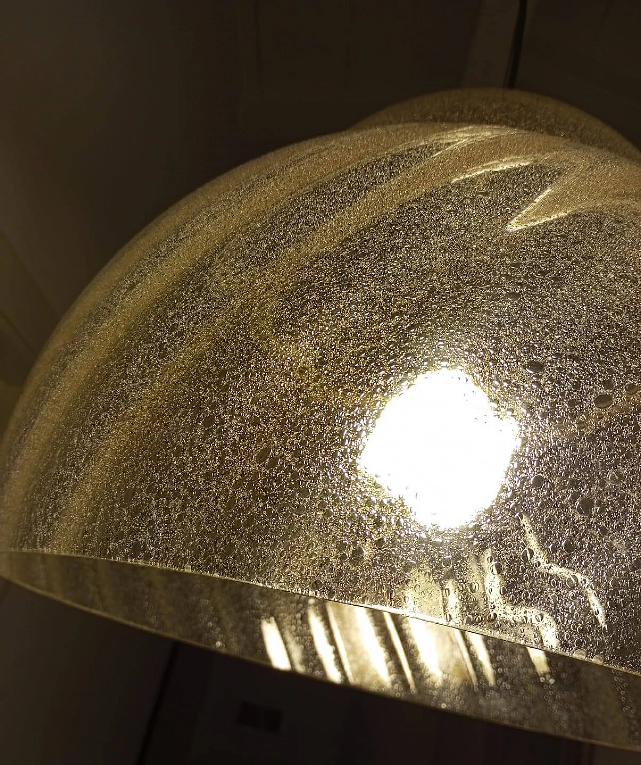 Lampadario in vetro Murano colore ambrato Mazzega 1946 anni ’70 8