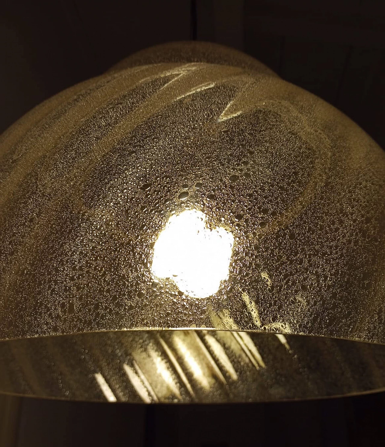 Lampadario in vetro Murano colore ambrato Mazzega 1946 anni ’70 10