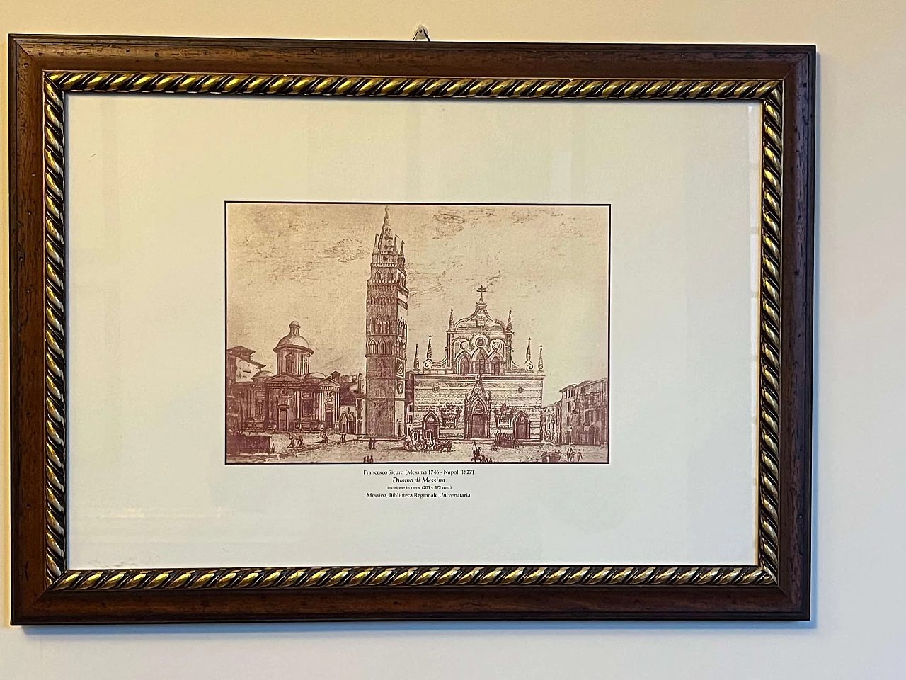 Veduta del duomo di Messina, stampa, anni '50 1