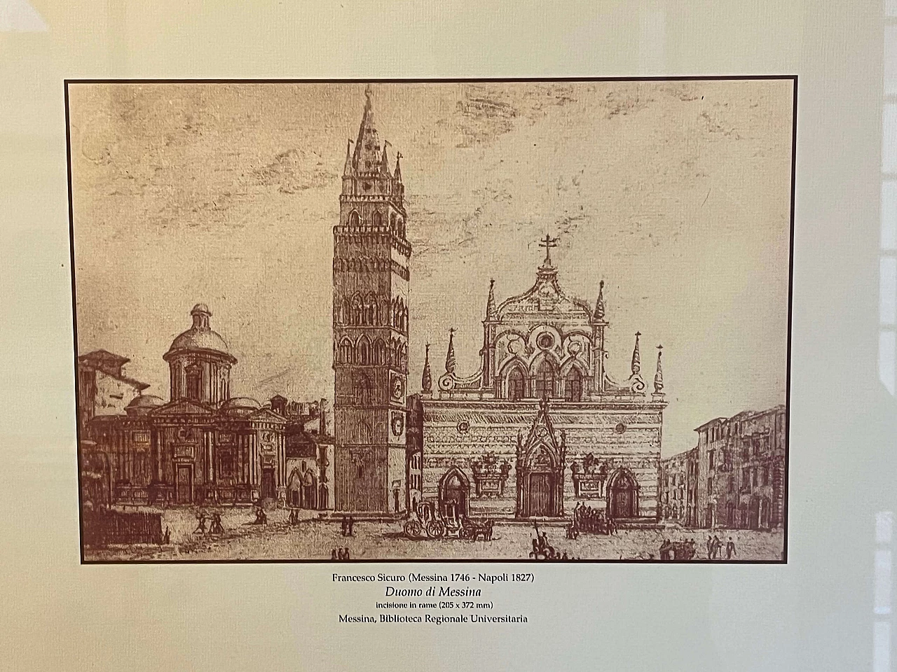 Veduta del duomo di Messina, stampa, anni '50 2