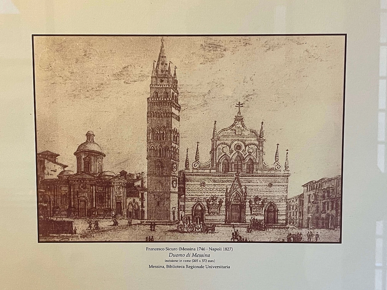 Veduta del duomo di Messina, stampa, anni '50 3