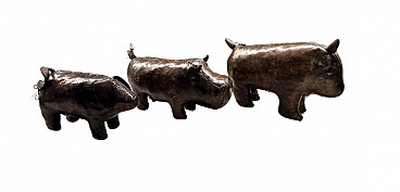 3 Leather animal sculptures by Dimitri Omersa for Omersa, 1960s