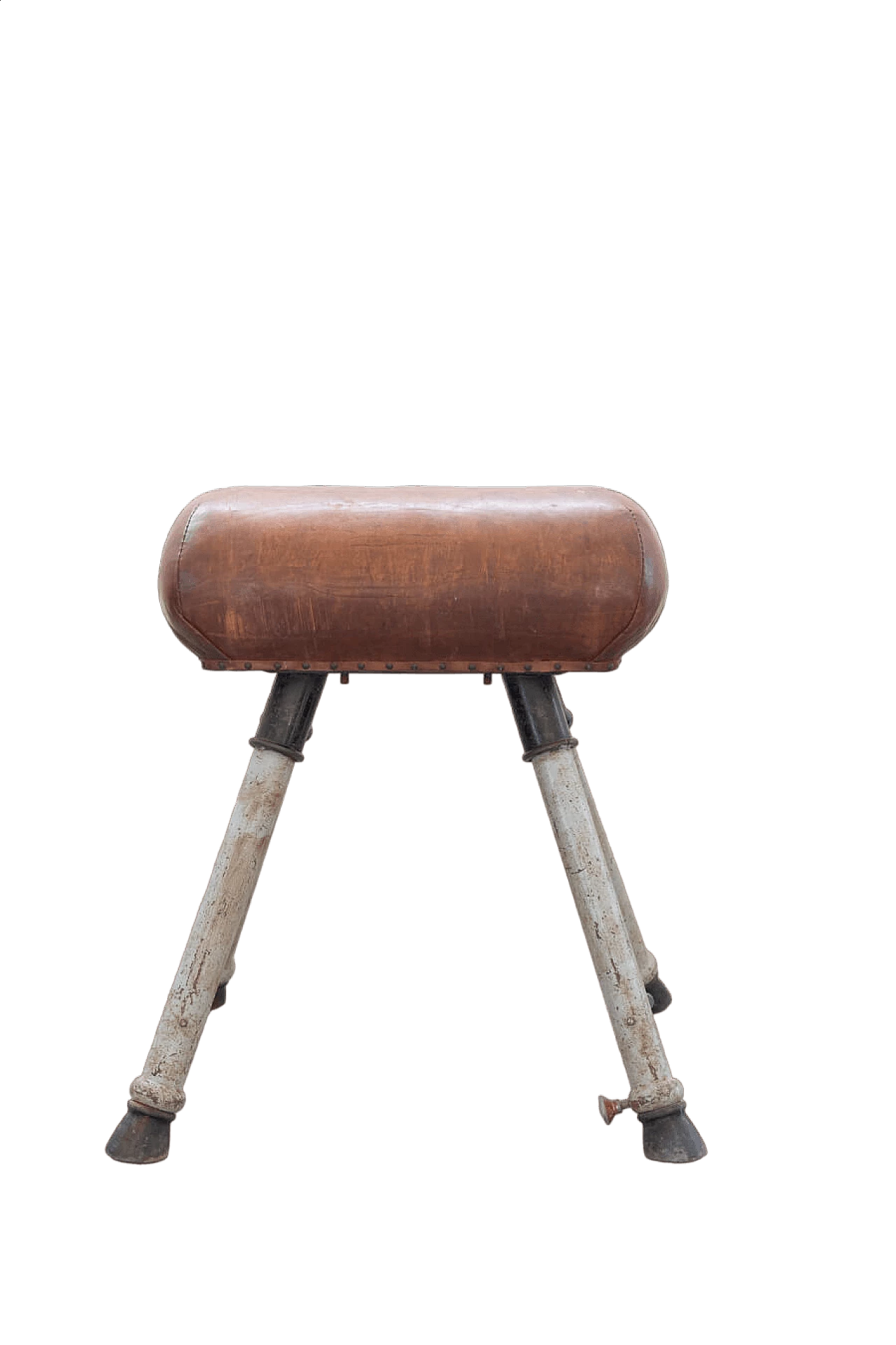 Cavallo da ginnastica in cuoio e metallo, anni '50 18