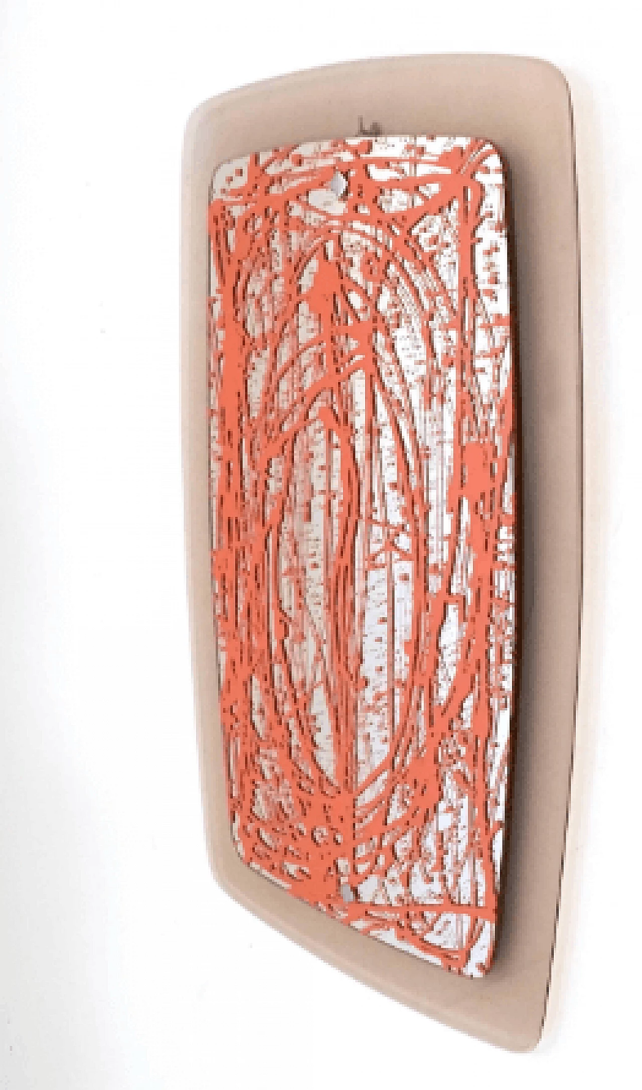 Plexiglass wall mirror with orange enamel details, 2012 2