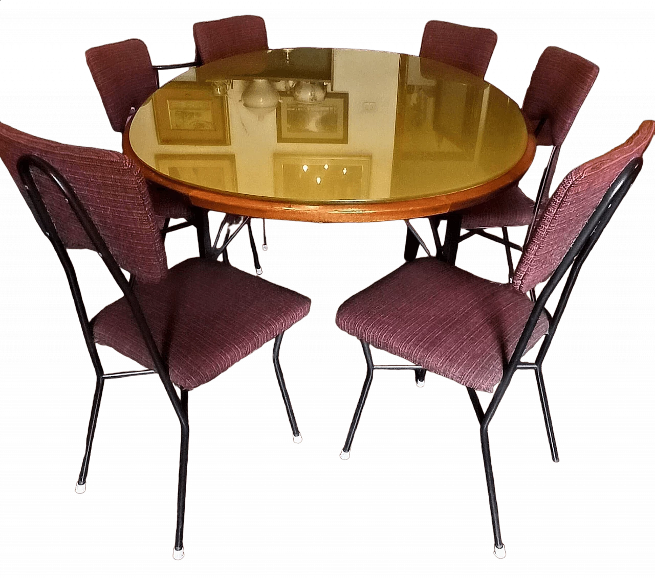 6 Sedie e tavolo ovale, anni '60 20