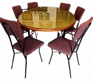 6 Sedie e tavolo ovale, anni '60