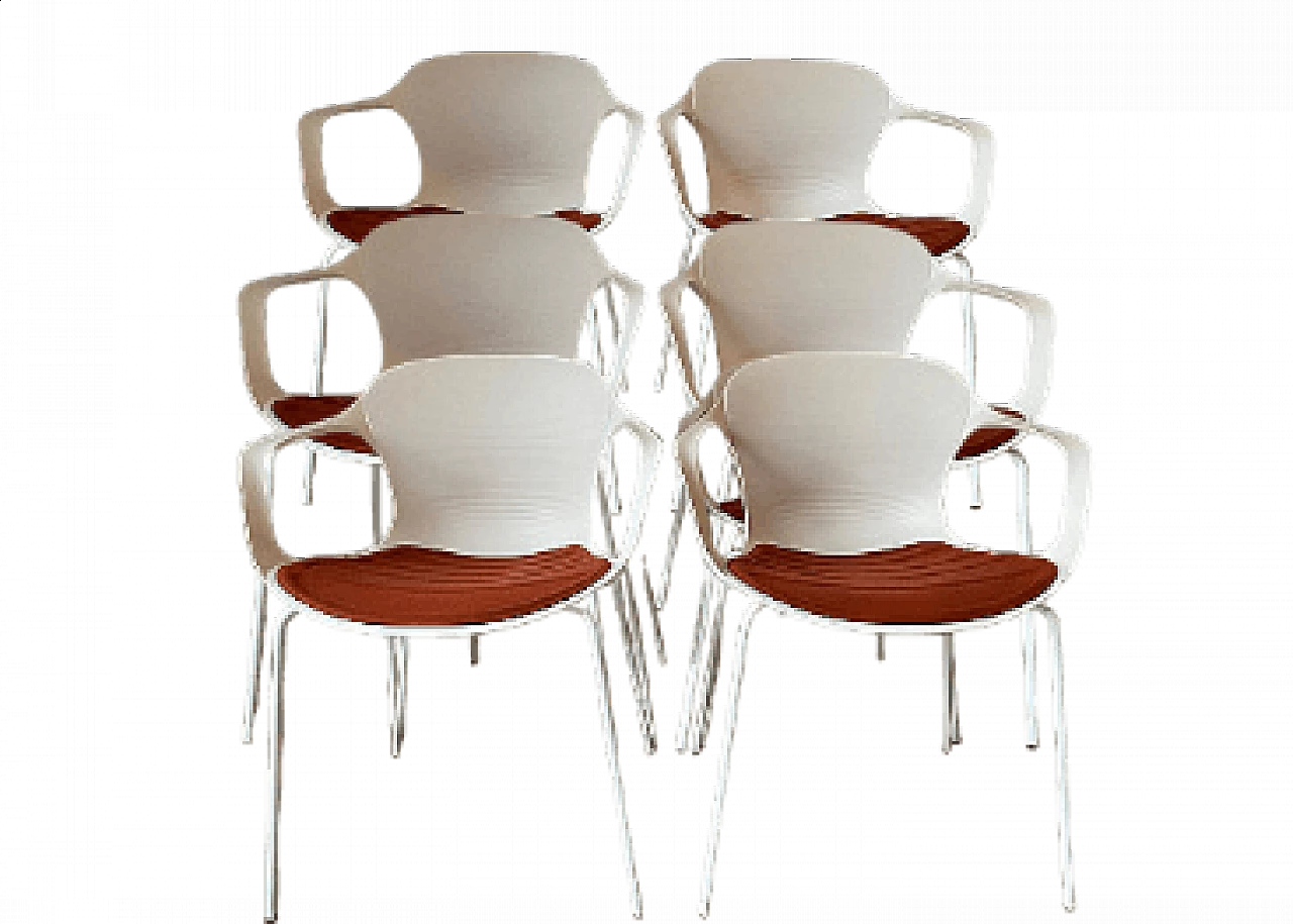 6 NAP stackable armchairs by Kasper Salto for Fritz Hansen 10