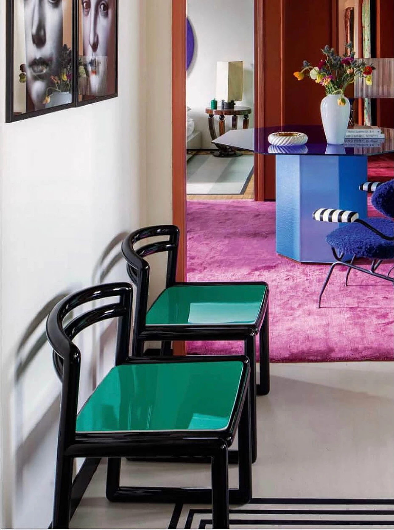 Sedia in legno laccato, anni '80 1