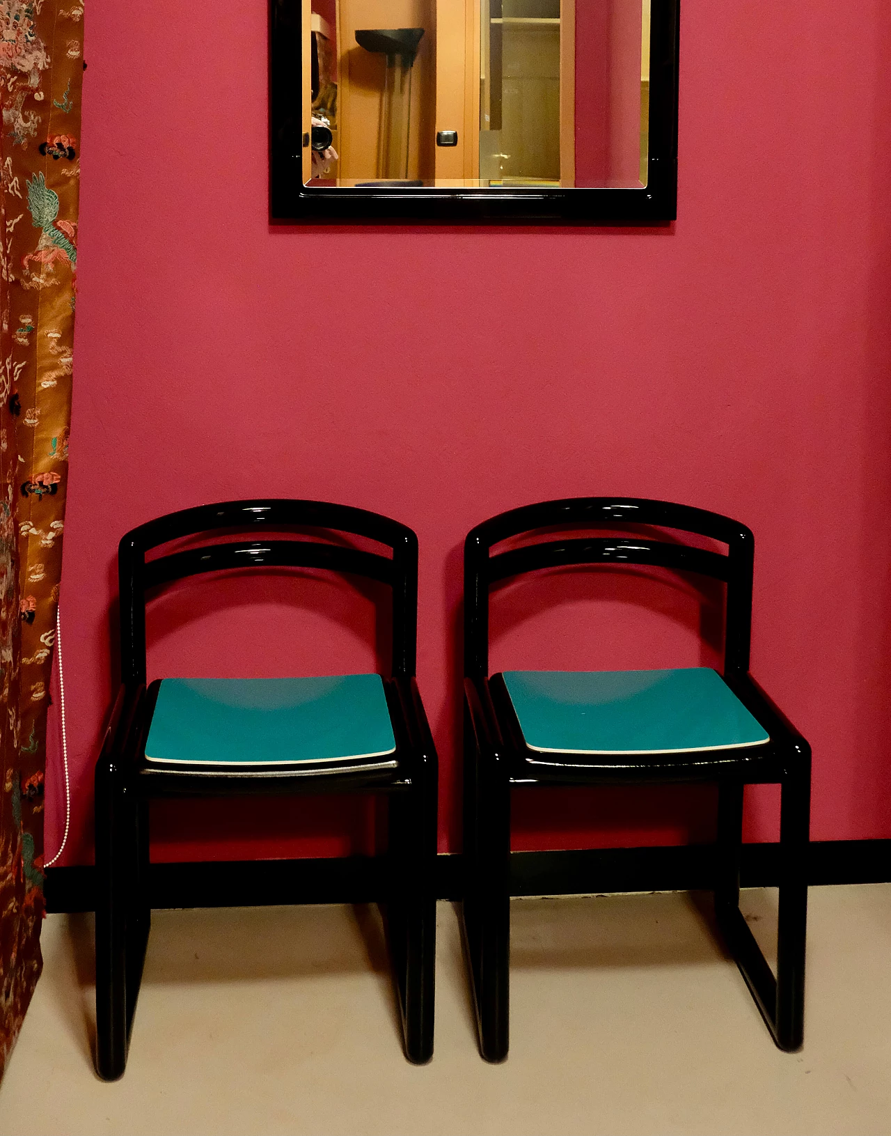 Sedia in legno laccato, anni '80 2