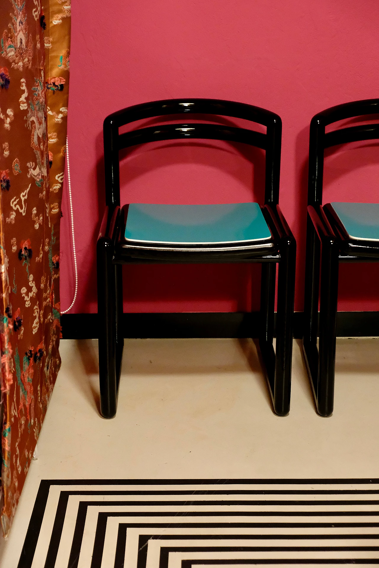 Sedia in legno laccato, anni '80 3