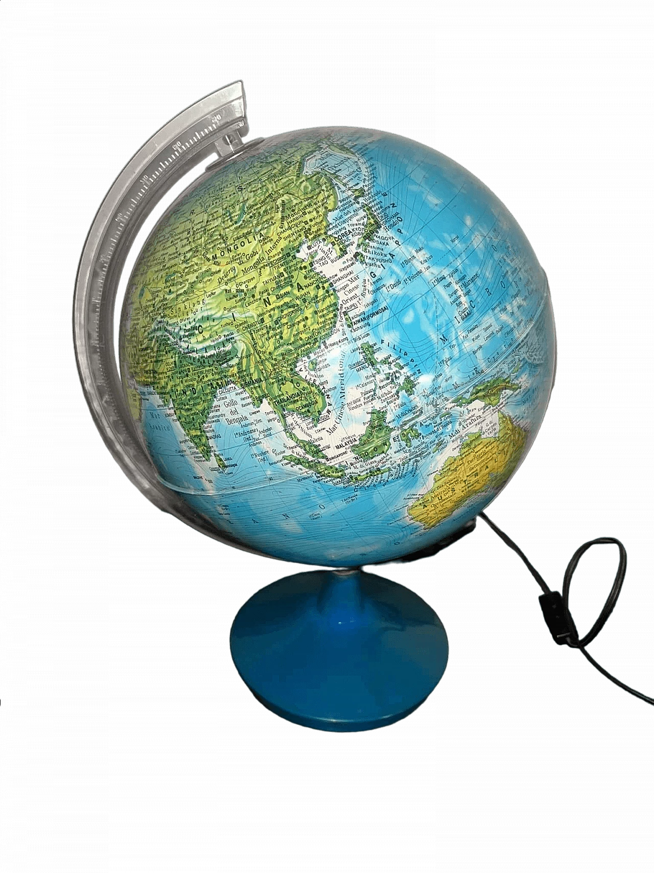 Lampada da tavolo a mappamondo, anni '70 7