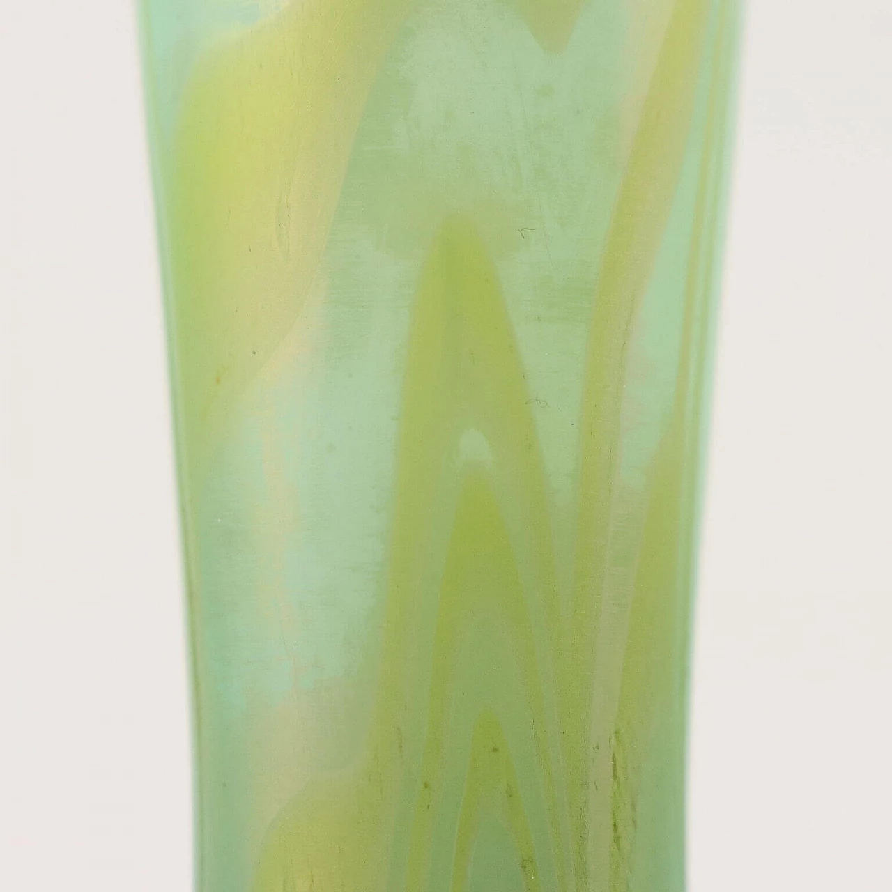 Vaso in vetro Loetz verde e giallo, inizio '900 6