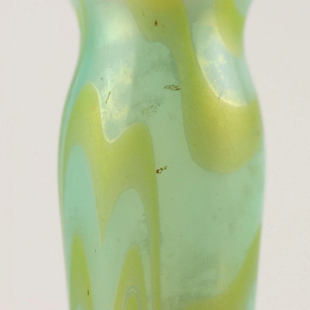 Vaso in vetro Loetz verde e giallo, inizio '900 7
