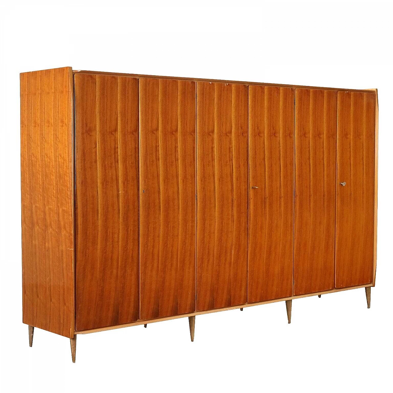 Mahogany veneered wooden wardrobe, 1960s 1