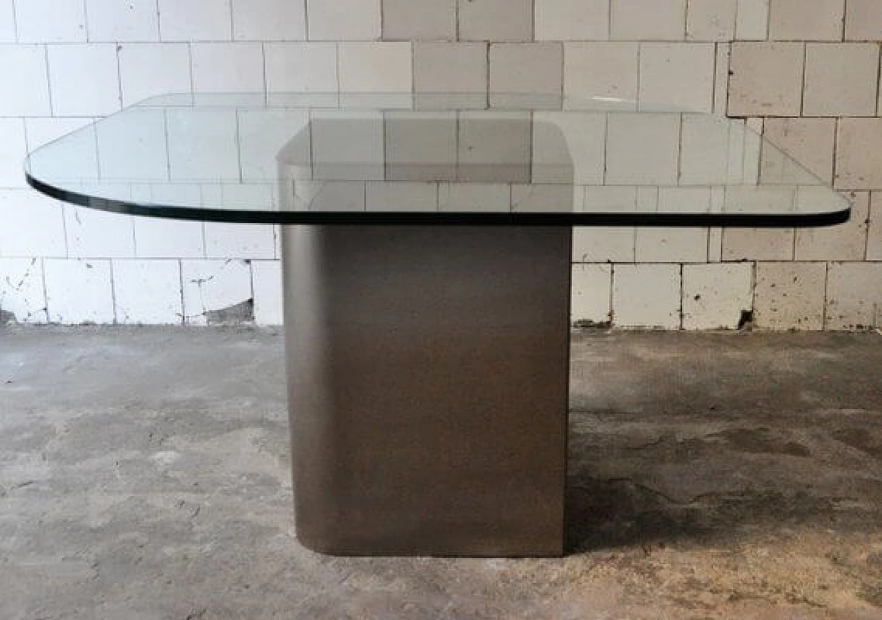 Table in crinkled crystal by Lodovico Acerbis for Acerbis, 1970s 1