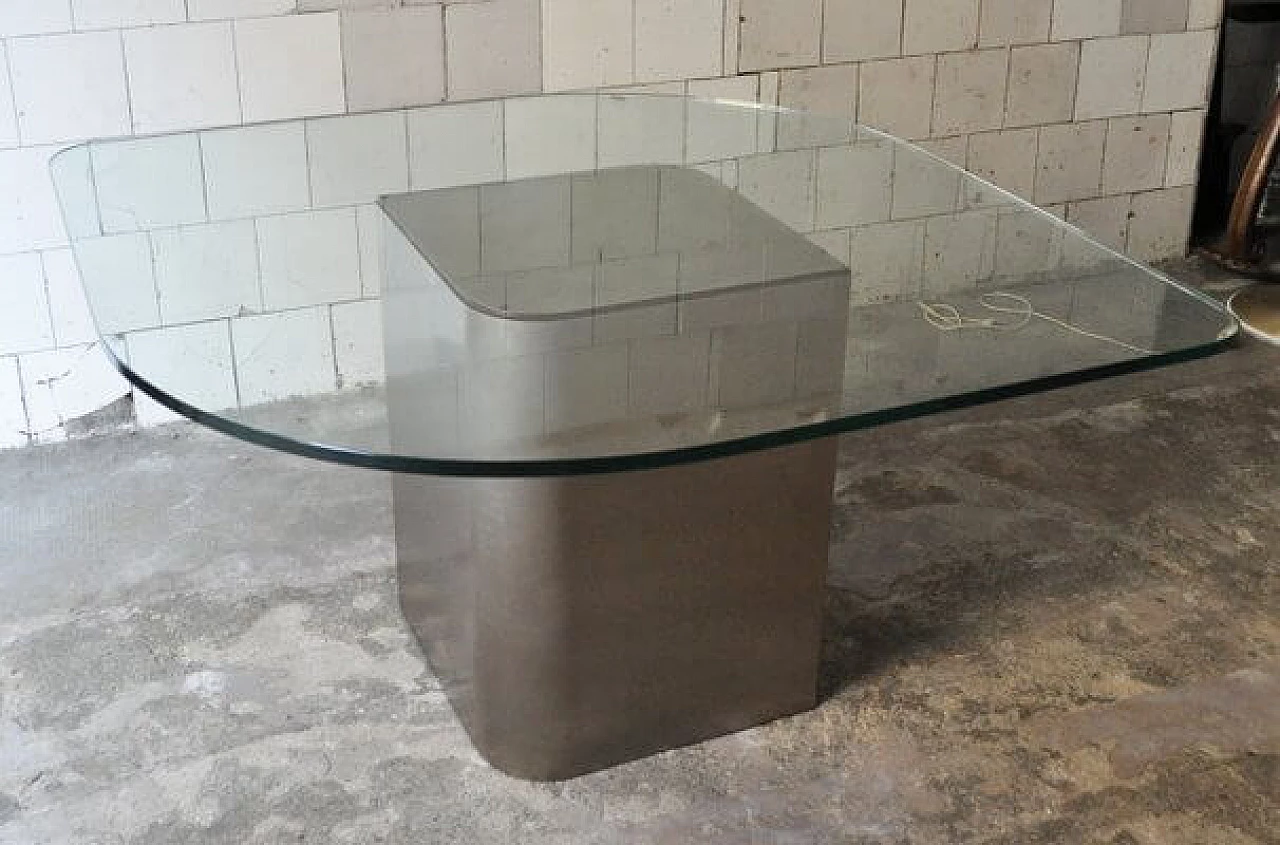 Table in crinkled crystal by Lodovico Acerbis for Acerbis, 1970s 9