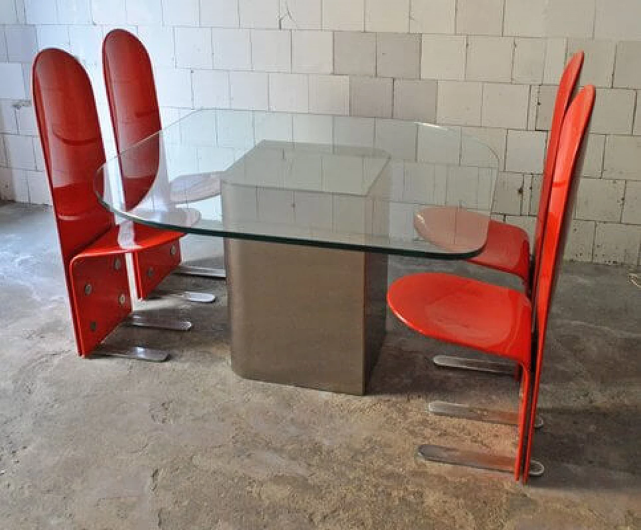 Table in crinkled crystal by Lodovico Acerbis for Acerbis, 1970s 11