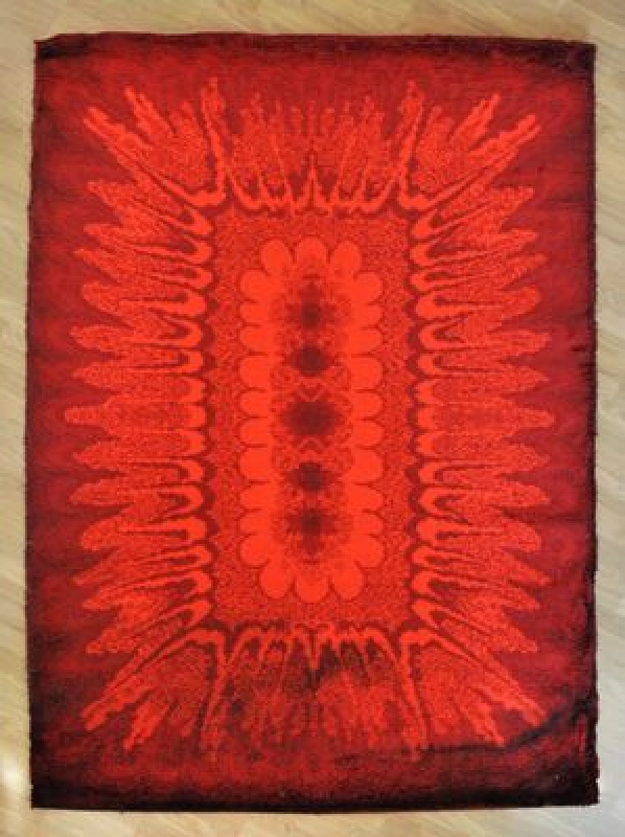 Red wool rug, 1970s 1