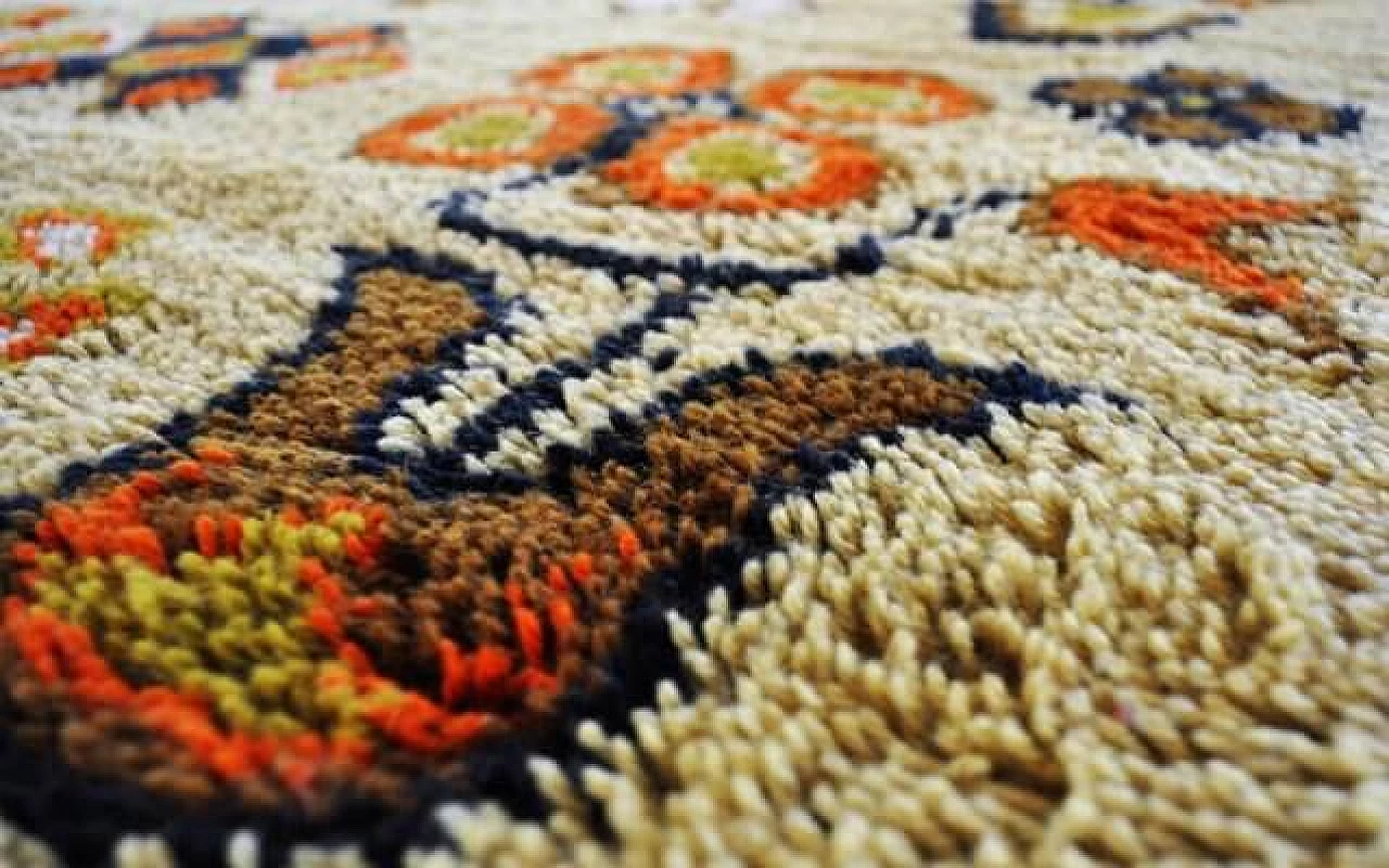 Danish folk style wool rug from Hammer Taepper, 1970s 3