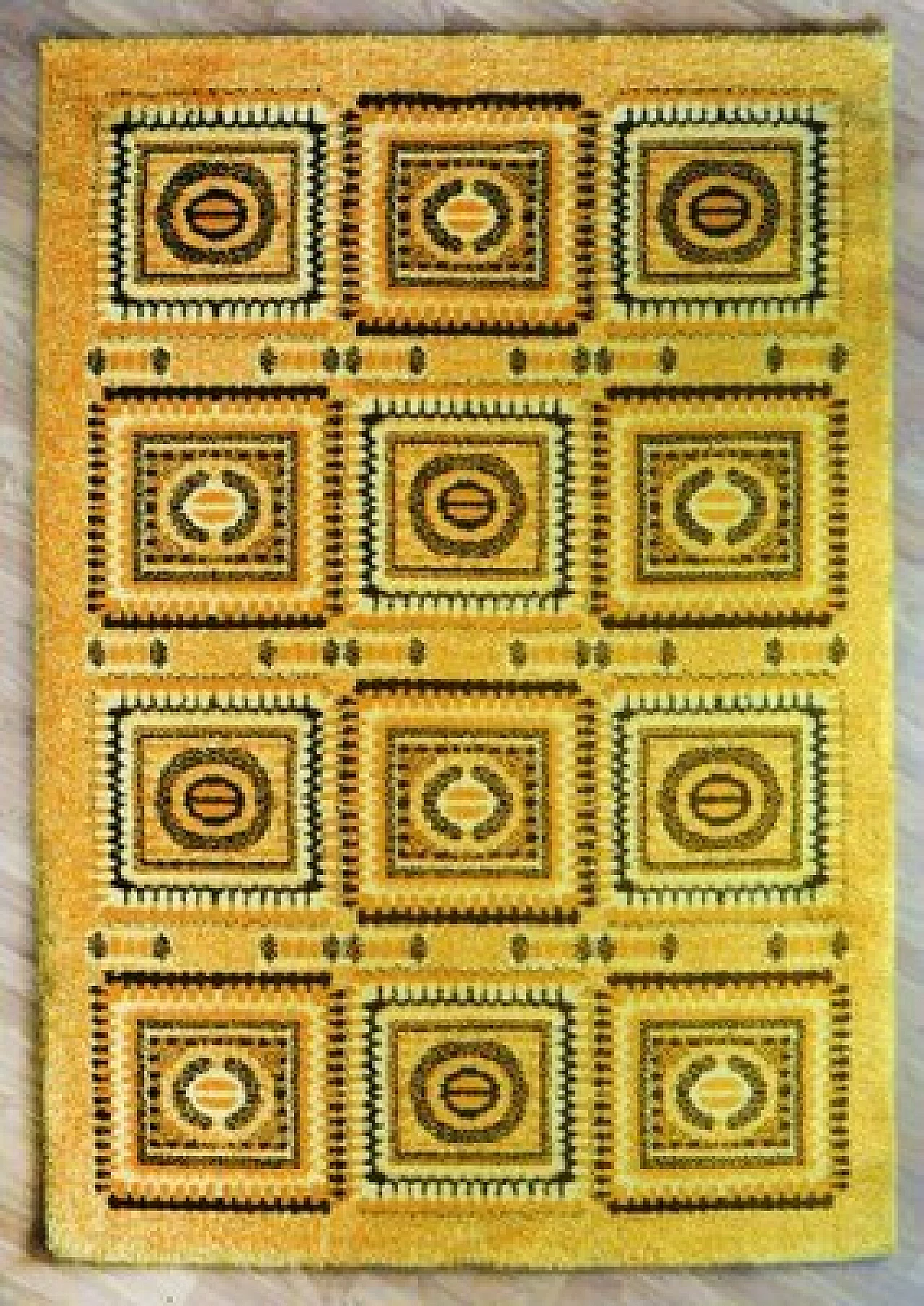 Yellow wool rug , 1970s 1