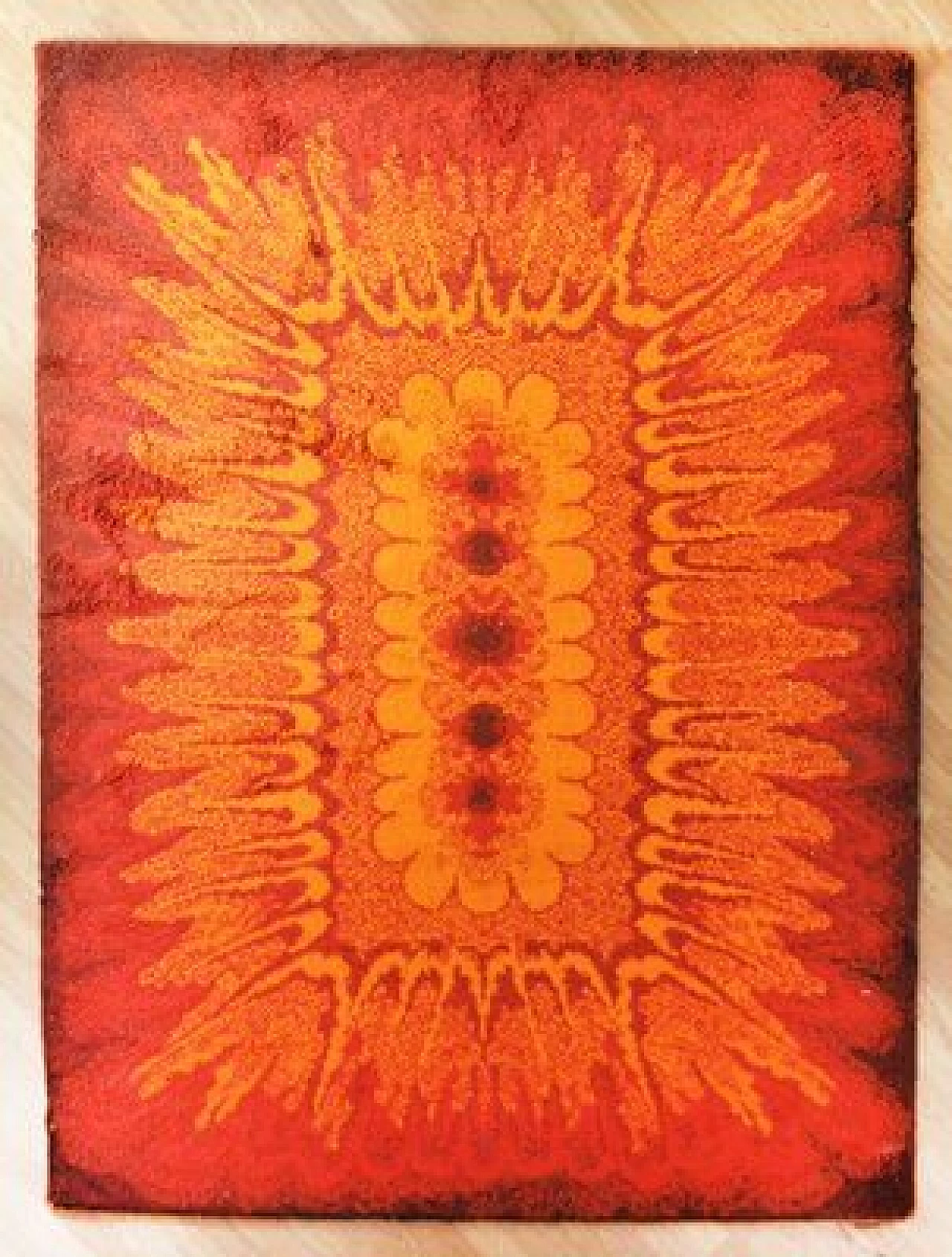 Red and orange Hippie wool rug, 1970s 1