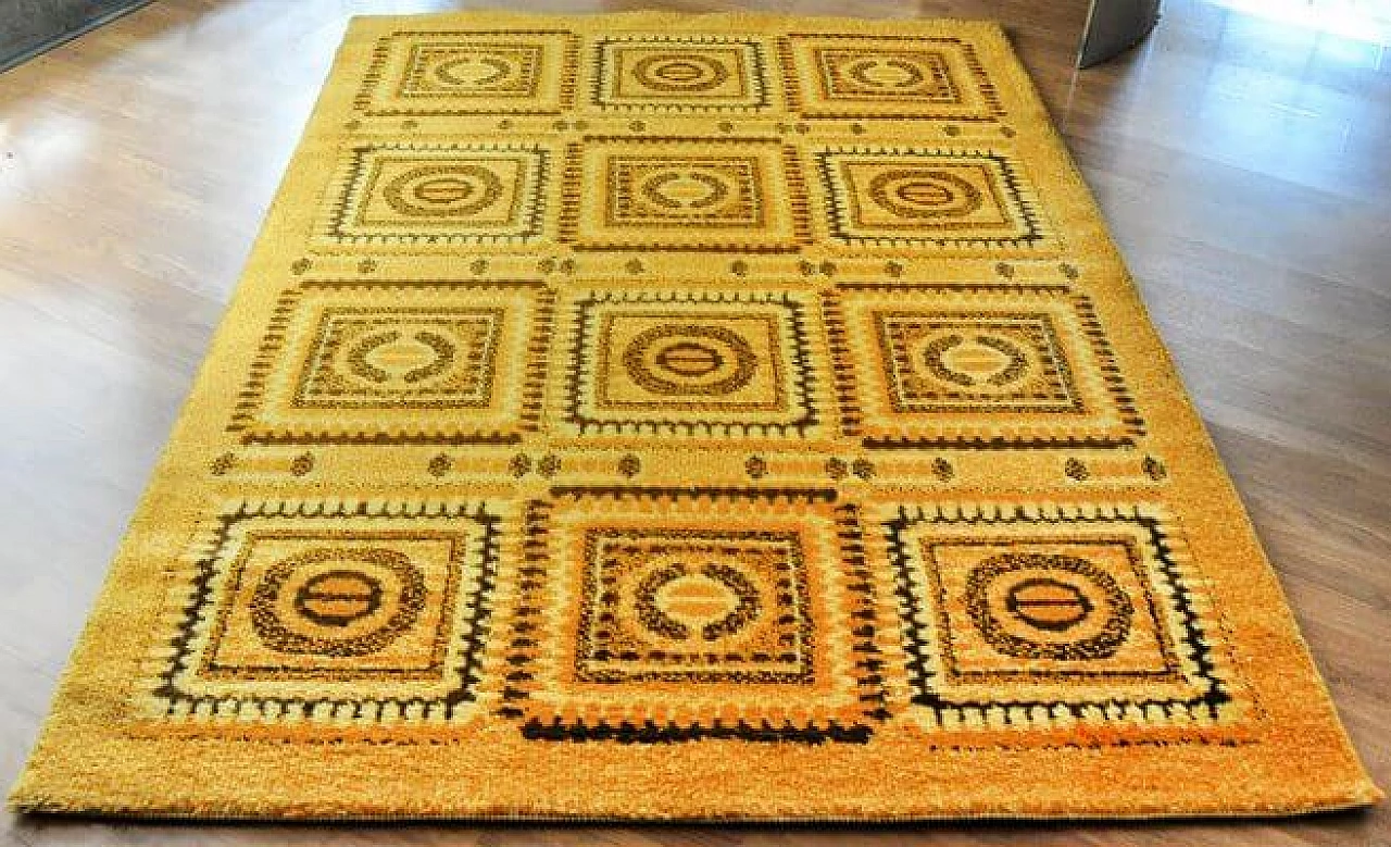 Yellow wool rug , 1970s 2