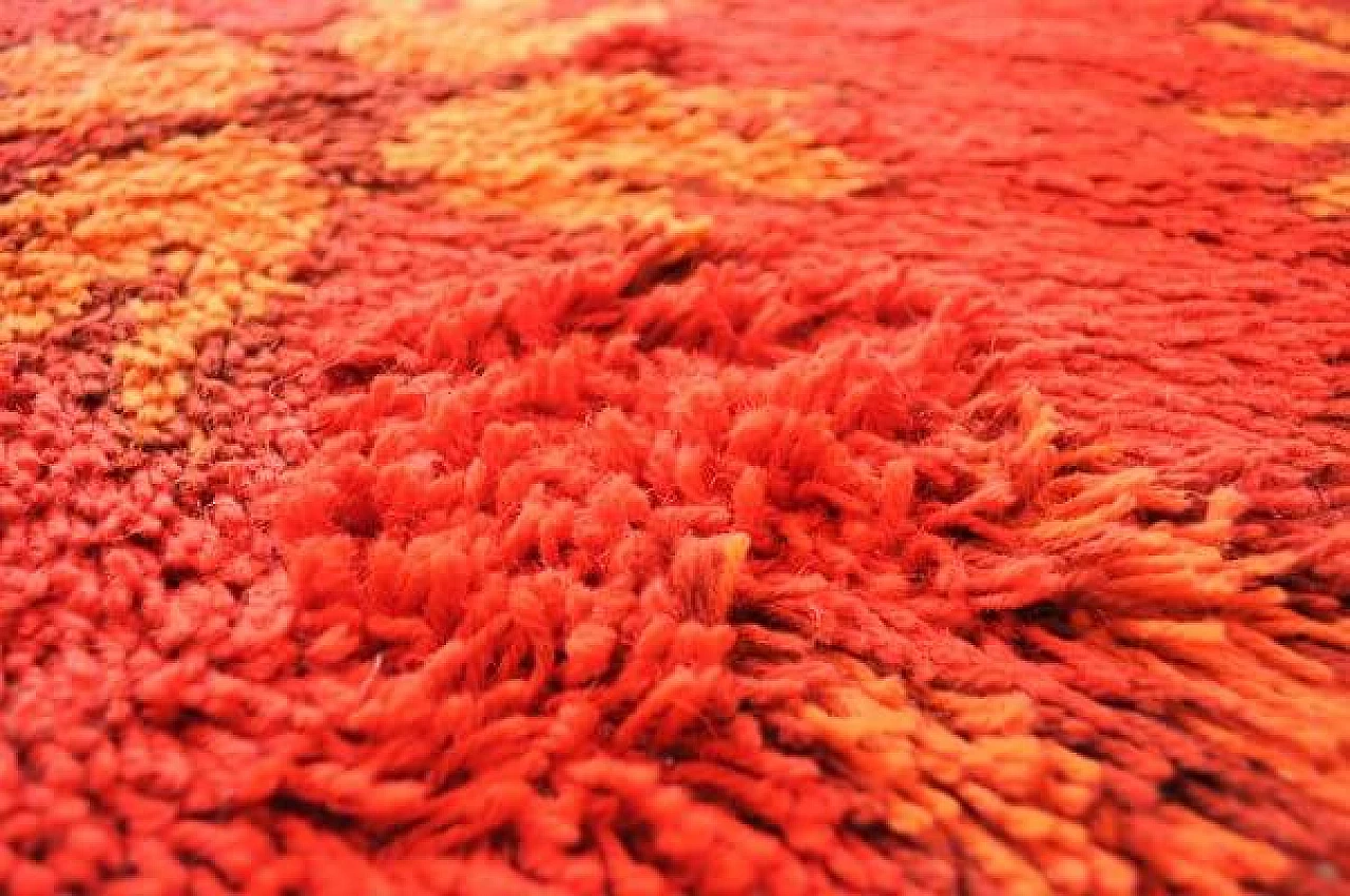 Red Birk-rya rug from Hammer Taepper, 1970s 3
