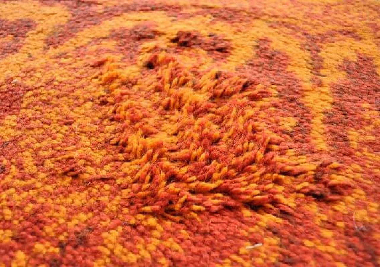 Red and orange Hippie wool rug, 1970s 3