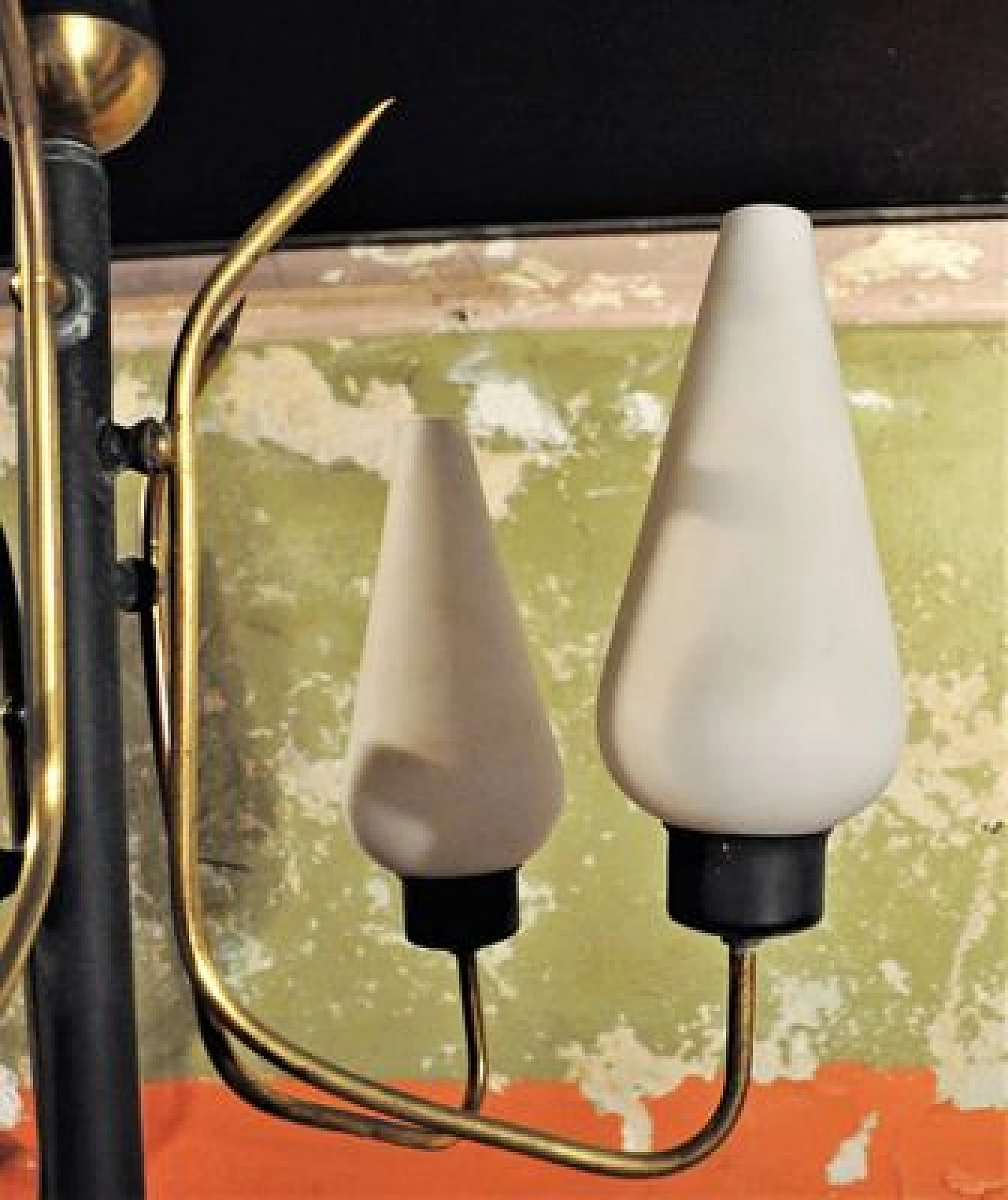 Iron and brass floor lamp, 1950s 2