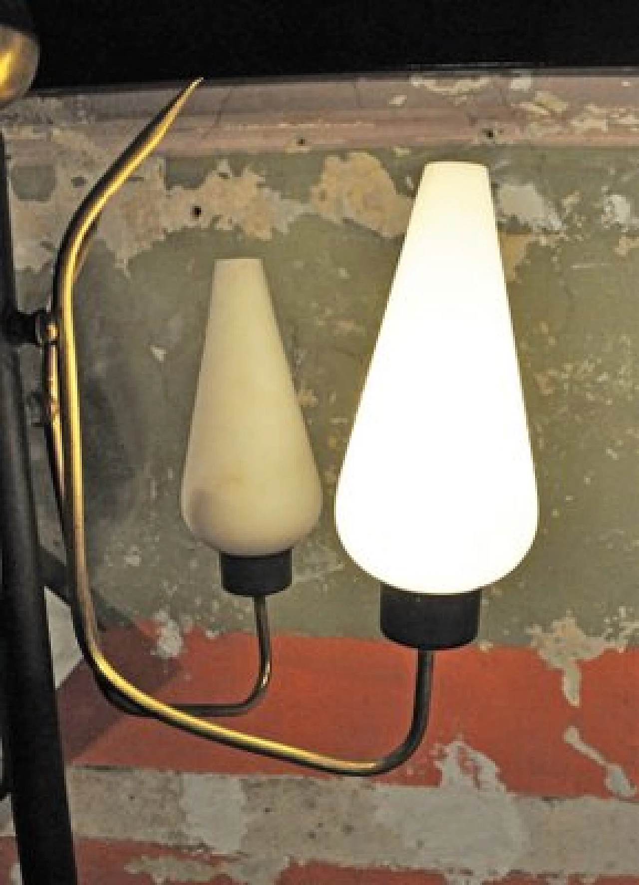 Iron and brass floor lamp, 1950s 3