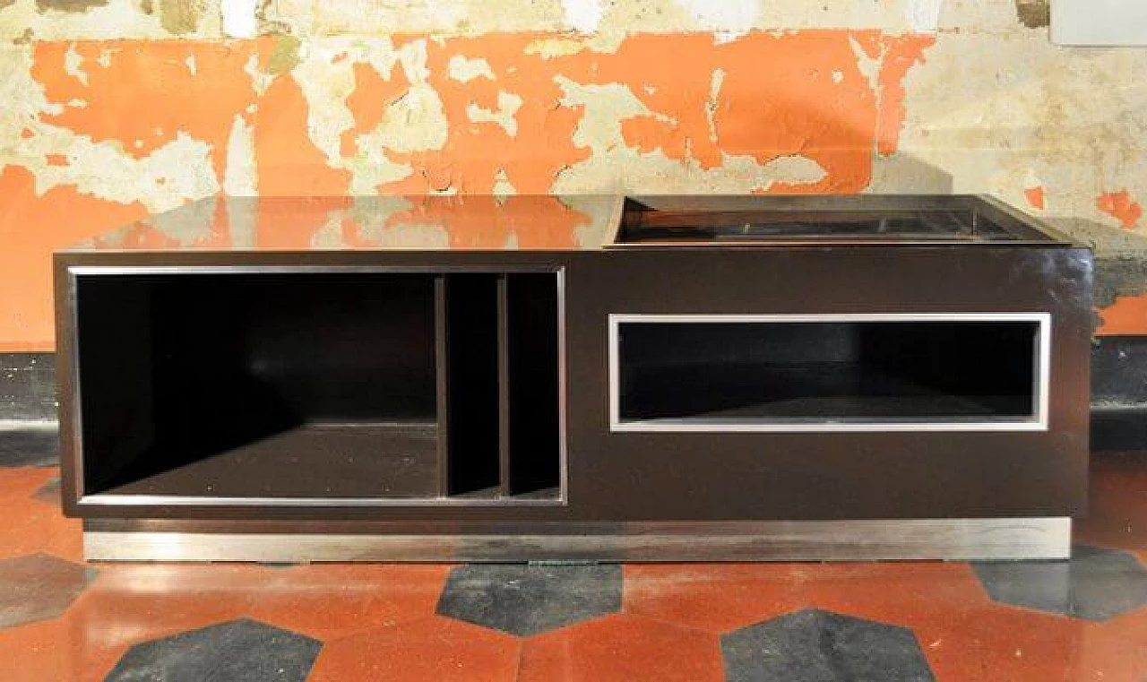 Sideboard in wood, formica and steel details by Antonio Pavia, 1970s 1