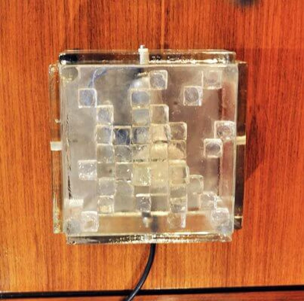 Squared glass sconce from Poliarte, 1970s 1