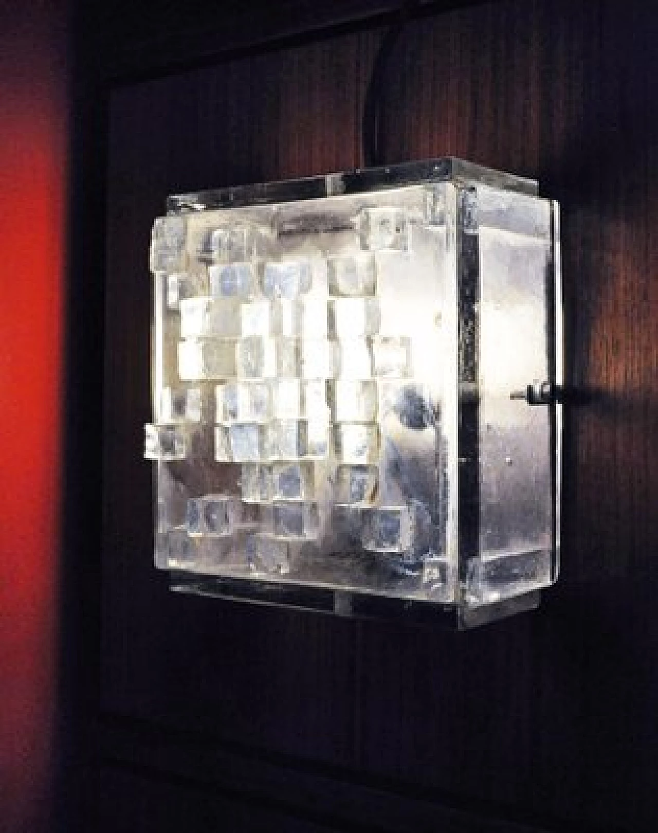Squared glass sconce from Poliarte, 1970s 2
