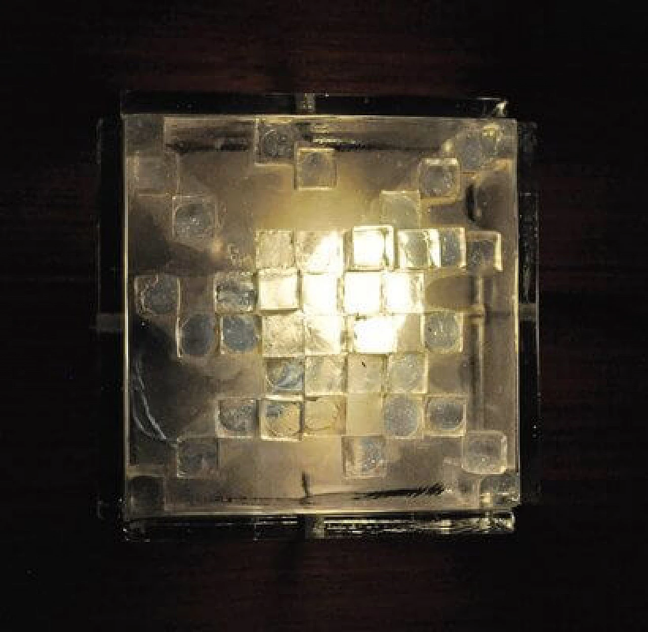 Squared glass sconce from Poliarte, 1970s 4