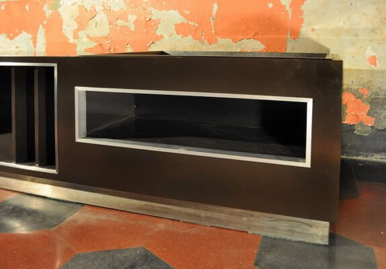 Sideboard in wood, formica and steel details by Antonio Pavia, 1970s 5