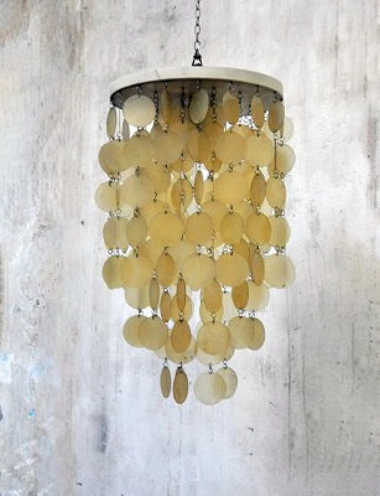 Ceiling lamp with fiberglass pendants from Abat-Jour, 1960s 1
