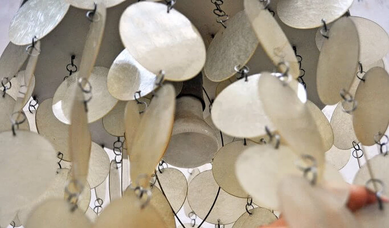 Lampadario con pendenti in fibra di vetro di Abat-Jour, anni '60 4