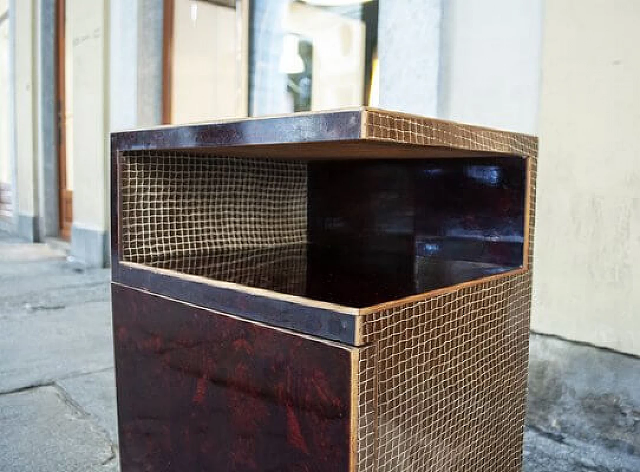 Comodino in legno e ottone, anni '30 8