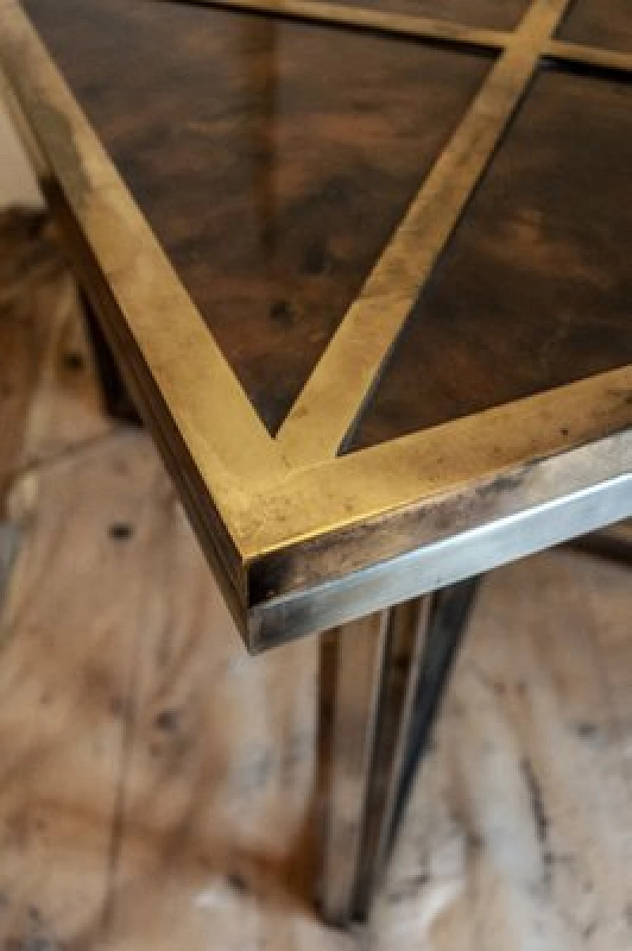 Brass and chrome Gueridon table by Romeo Rega from Mario Sabot, 1970s 5