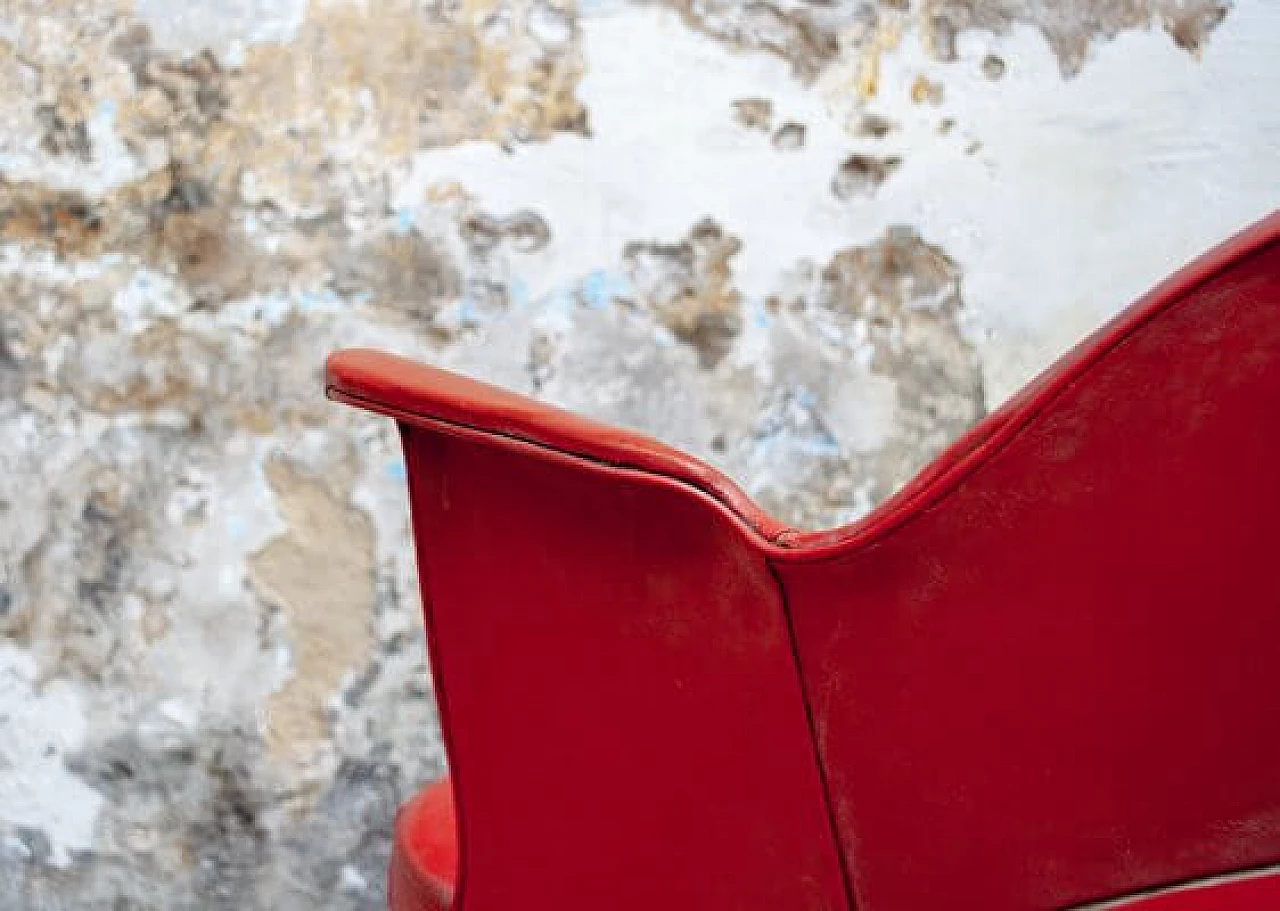 Coppia di Sedie girevoli in ferro e vinile, anni '50 10