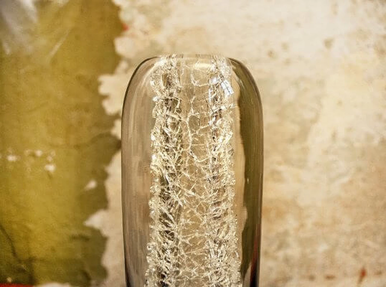 Murano crackle glass vase by Alfredo Barbini for Barbini, 1960s 5