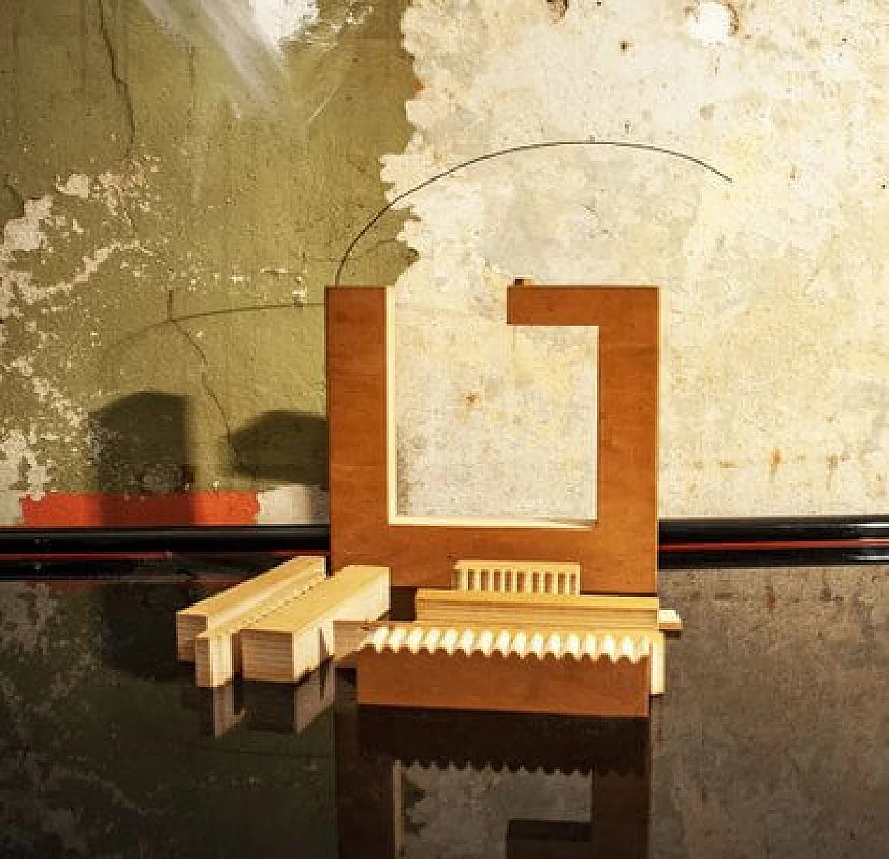 Loft, scultura ornamentale in legno e metallo, anni '70 6